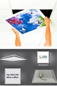 Gökyüzü Panel Asma Tavan-60cmx60cm-sıva Altı-54w-6500k-beyaz-led Panel-led Armatür- 60x60 Taş Yünü Asma Tavan-led - 1