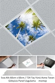 Gökyüzü Panel Asma Tavan-60cmx60cm-sıva Altı-54w-6500k-beyaz-led Panel-led Armatür- 60x60 Taş Yünü Asma Tavan Ledi - 1