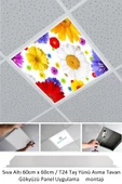 Gökyüzü Panel Asma Tavan Led-60cmx60cm-sıva Altı-54w-6500k-led Panel-led Armatür- 60x60 Taş Yünü Asma Tavan Ledi - 1