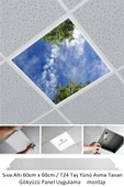 Gökyüzü Panel Led Armatür-60cmx60cm-asma Tavan Led-sıva Altı-54w-beyaz-led Panel-60x60 Taş Yünü Asma Tavan Ledi-a+ - 2