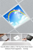 Gökyüzü Panel 60cmx60cm-asma Tavan-sıva Altı-54w-6500k-beyaz-led Panel-led Armatür- 60x60 Taş Yünü Asma Tavan Ledi - 1