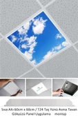 Gökyüzü Panel Asma Tavan Led-60cmx60cm-sıva Altı-54w-6500k-led Panel-led Armatür-60x60 Taş Yünü Asma Tavan Ledi-a+ - 1