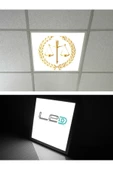 Gökyüzü Panel Hukuk Logo Asma Tavan-60cmx60cm-sıva Altı-54w-6500k-beyaz-led Panel-led Armatür- Taş Yünü Asma Tavan - 3