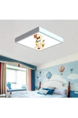 Gökyüzü Panel Kofi Çocuk Odası Led Avize- Aydınlatma-şık Tasarım-60cmx60cm Kare-beyaz Işık-beyaz Metal Çerçeve - 1
