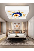 Gökyüzü Panel Lüks Yatak Odası Aydınlatma 25watt-30cm X 30cm Lüks Aydınlatma, Nazar Boncuğu, Yatak Avize Modelleri - 2