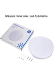 Gökyüzü Panel Lüks Balkon Yuvarlak Avize 25watt-30cm X 30cm Lüks Led Aydınlatma, Yuvarlak Balkon Avize - 3
