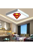 Gökyüzü Panel Super Man Çocuk Led Avize-54w Güçlü Aydınlatma-60x60 Beyaz Homojen Işık-modern Tasarım Baskılı - 1