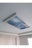 Gökyüzü Panel 60x120 Gökyüzü Panel  Avize, Sıva Üstü, Kolay Montaj Led Panel, Çiçekli Yağmur Damlası Avize - 1