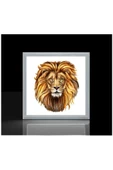 Gökyüzü Panel Aslan Çocuk Odası Led Avize-54w Aydınlatma-şık Tasarım-60cmx60cm Kare-beyaz Işık-led-beyaz Çerçeve - 3