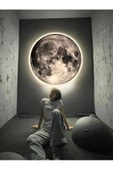 Gökyüzü Panel New-moon, Modern Aplik, 30cm Çap Led 25watt, Led Duvar Aplikleri, Yatak Odası Aplik, Aplik Modelleri - 6