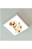 Gökyüzü Panel Kofi Çocuk Odası Led Avize- Aydınlatma-şık Tasarım-60cmx60cm Kare-beyaz Işık-beyaz Metal Çerçeve - 4