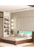 WOODMAN FURNITE & WOOD IRON TROPIC CEVİZ BOYALI TEK VE ÇİFT KİŞİLİK AMERİKAN ÇAMI MASİF AHŞAP KARYOLA TURKUAZ PUF BAŞLIK - 4