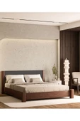 WOODMAN FURNITE & WOOD IRON TROPIC CEVİZ BOYALI TEK VE ÇİFT KİŞİLİK AMERİKAN ÇAMI MASİF AHŞAP KARYOLA ANTRASİT PUF BAŞLIK - 3