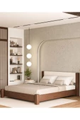 WOODMAN FURNITE & WOOD IRON TROPIC CEVİZ BOYALI TEK VE ÇİFT KİŞİLİK 1.SINIF AMERİKAN ÇAMI MASİF AHŞAP KARYOLA PUF BAŞLIK - 4