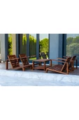 WOODMAN FURNITE & WOOD PERLA TROPİK 4 KİŞİLİK SEHPALI ( ORTA MASALI ) AHŞAP BAHÇE BALKON OTURMA TAKIMI MASİF MAUN AĞACI - 4