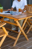 WOODMAN FURNITE & WOOD Karen Katlanır Ahşap Bahçe Masa 4 Sandalyeli Takımı Piknik Balkon Teras - 1