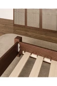 WOODMAN FURNITE & WOOD IRON TROPIC CEVİZ BOYALI TEK VE ÇİFT KİŞİLİK AMERİKAN ÇAMI MASİF AHŞAP KARYOLA TURKUAZ PUF BAŞLIK - 5