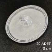 20 Adet Şeffaf Yuvarlak 3 Cm Çaplı Güçlü Disk Yapışkanlar - 3