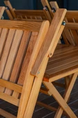 WOODMAN FURNITE & WOOD Karen Katlanır Ahşap Bahçe Masa 4 Sandalyeli Takımı Piknik Balkon Teras - 4