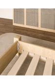 WOODMAN FURNITE & WOOD Iron Natura Parlak Vernikli Tek Ve Çift Kişilik Amerikan Çamı Masif Ahşap Karyola SİYAH Puf Başlık - 5