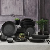 GÜRAL PORSELEN Ent Otel  19 Cm Bone Tatlı Tabağı Siyah Mat - 1
