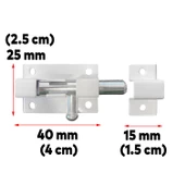 Kapı Sürgüsü Küçük Metal Beyaz Mavzer Sürgü Sürgülü Kilit 25x40 mm Kapı Pencere Emniyet Kilidi - 3