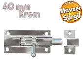 Kapı Sürgüsü Küçük Metal Krom Mavzer Sürgü Sürgülü Kilit 25x40 mm Kapı Pencere Emniyet Kilidi - 1