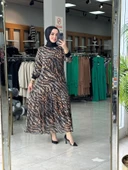 Leopar Şifon Elbise thumbnail 2