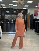 Zehra Pantolon Takım Kiremit - 1
