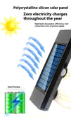 Solar Güneş Enerjili Şarjlı Aplik Lamba Hareket Sensörlü 3 Ampullu 3W - 4