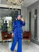 Nurgül Üçlü Takım-Saks mavisi thumbnail 1