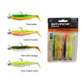 Savage Gear Cannibal Shad  8cm 5gr+7.5gr Dark Water 4Adet Hazır Silikon Yem Seti - 1