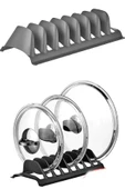 2 Adet 8 Bölmeli Tencere Kapak Rafı - Simple Tabaklık - Kapak Organizeri - 4