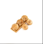 Bambu Baharatlık Kaşıklı Baharatlık 3 Lü Kapaklı - 1