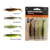 Savage Gear Cannibal Shad 8cm 5gr+7.5gr Clear Water 4Adet Hazır Silikon Yem Seti - 1