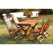 Avşa Side Ahşap Masa Sandalye Takımı: 80x140 +40 Masa ve 4 Sandalye - 4