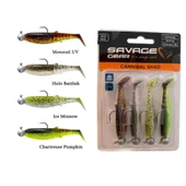 Savage Gear Cannibal Shad 6.8cm 3gr+5gr Clear Water 4Adet Hazır Silikon Yem Seti - 1