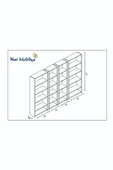 Nur Mobilya 4'lü Kitaplık Atlantikçam Beyaz (Bazalı Model) - 3