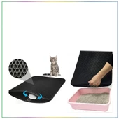 Elekli Kedi Tuvalet Önü Paspası - Siyah - 1