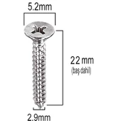Aletçantam Havşa Başlı Küçük Vida Mini Sac Vidası Yhb 2.9x22 -500 Adet - 2