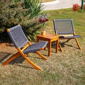 Kandilli Ahşap Bahçe Balkon Takımı: 40x40 Sehpa + 2 Sandalye - 1