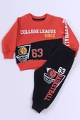 ERKEK BEBEK 3 İPLİK EŞOFMAN TAKIMI BASKETBOL BASKILI A45 - 1