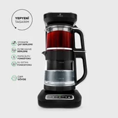 Karaca Çaysever Robotea Pro 4in1 2500 W Black Chrome Konuşan Cam Çay Makinesi - 2