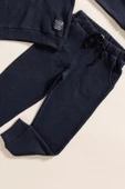 2'li Kapişonlu Lacivert Waffle Sweat Jogger Alt Üst Takım - 2