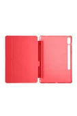 Galaxy Tab S10 Plus Uyumlu 12,4 inç Kılıf Fuchsia Akıllı Kalem Bölmeli Standlı Tri Folding Smart Kılıf - 6