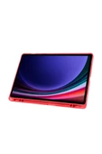 Galaxy Tab S10 Plus Uyumlu 12,4 inç Kılıf Fuchsia Akıllı Kalem Bölmeli Standlı Tri Folding Smart Kılıf - 3
