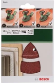 BOSCH - MULTİ ÜÇGEN ZIMPARA KAĞIDI 10'LU SET, 102 X 62/93 MM 40/120/180 KUM 11 DELİK 2609256A67 - 2