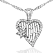 925 Ayar Gümüş Kalp Yıldız Kadın Gümüş Kolye - 1