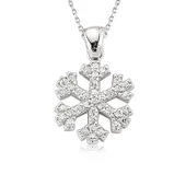 925 Ayar Gümüş Kar Tanesi Kadın Gümüş Kolye - 1