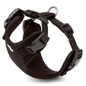 Doggie Havalı Dokuma Köpek Göğüs Tasması Xsmall Siyah 1.5x35-45 Cm - 1